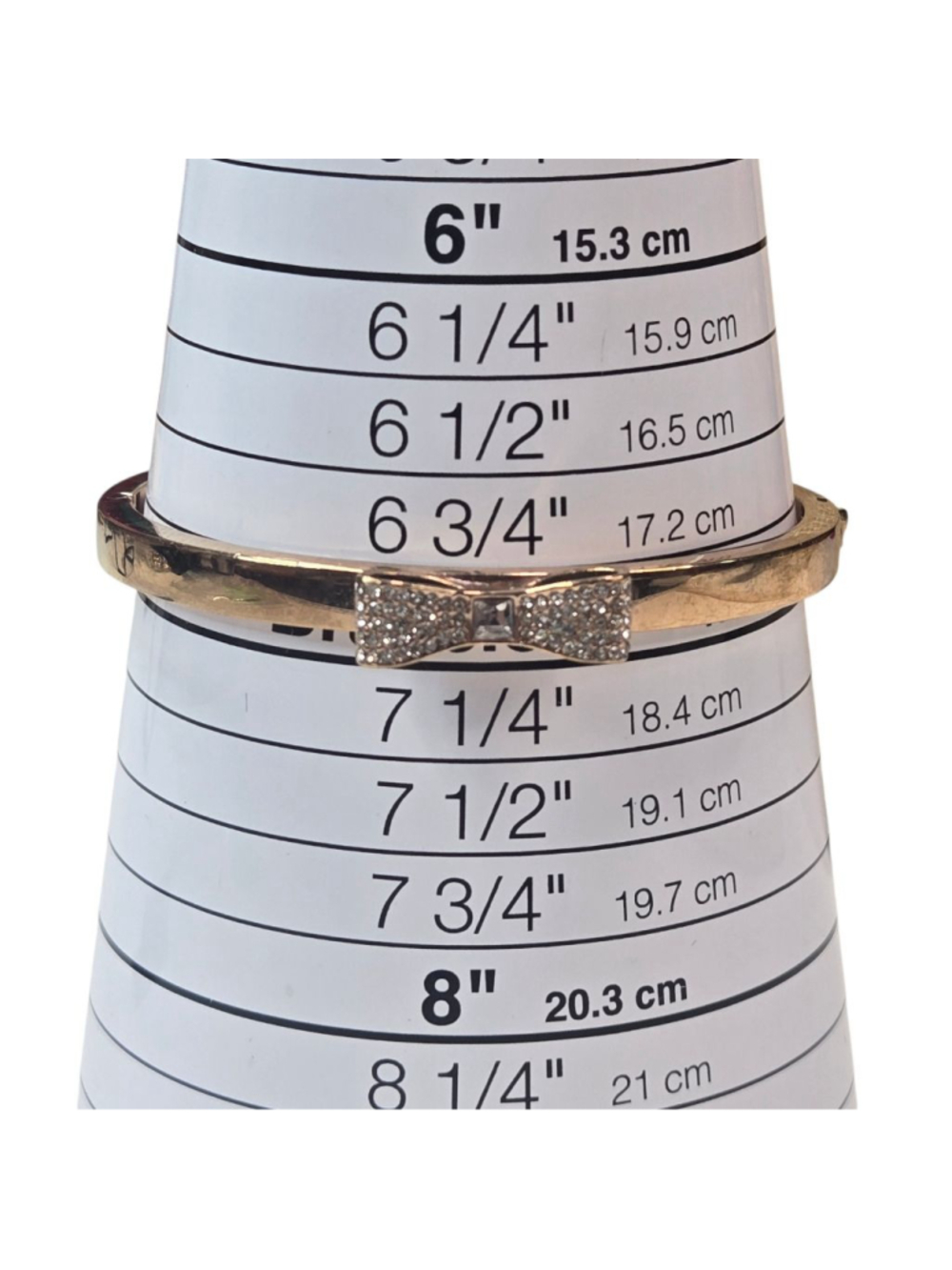 Kate Spade Ready Set Bow Gold Tone Bow Crystal Bangle Bracelet Sparkly Classic